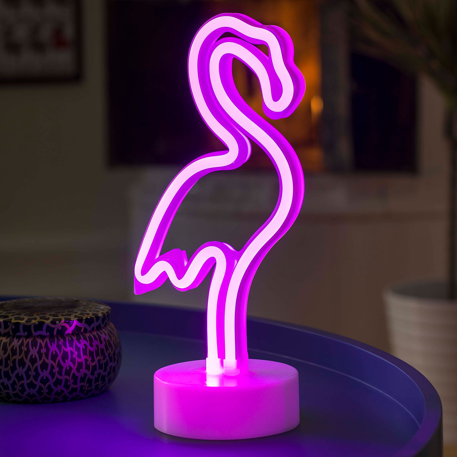 Lámpara decorativa LED Flamenco, con pilas