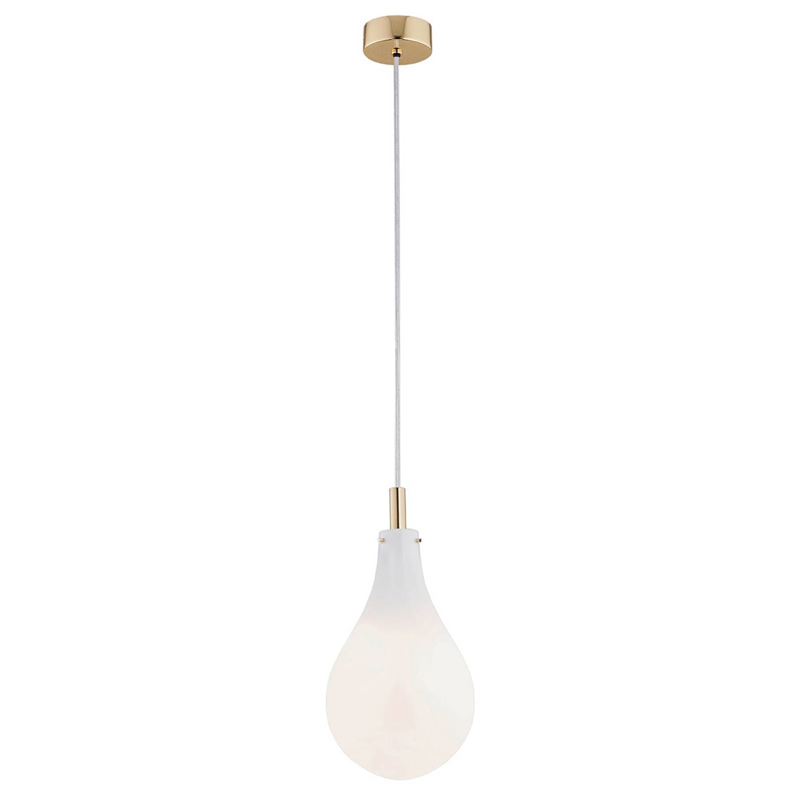 Suspension Oaza 1 lampe blanc translucide/laiton