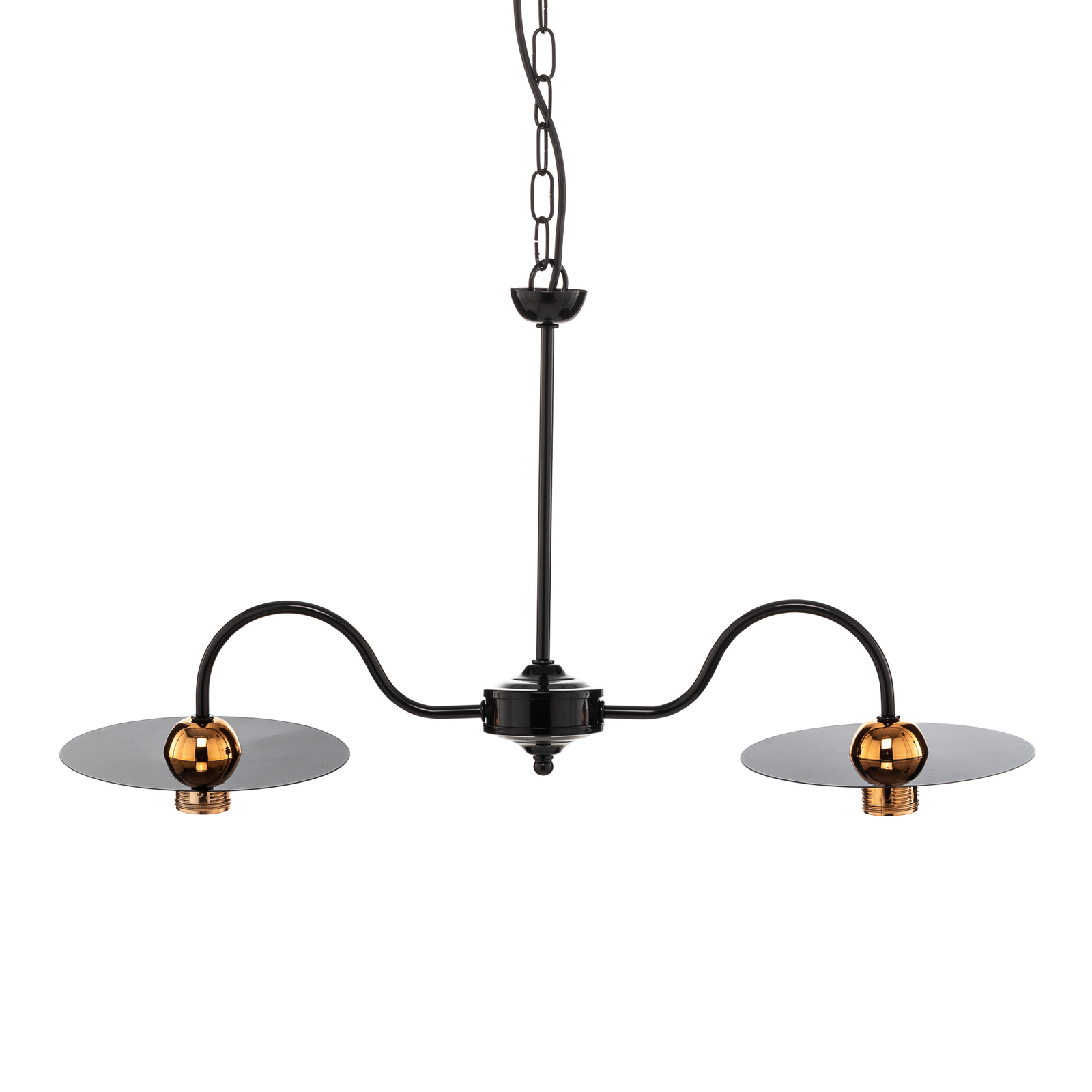 Hanglamp Yorik, 2-lamps, zwart/koper