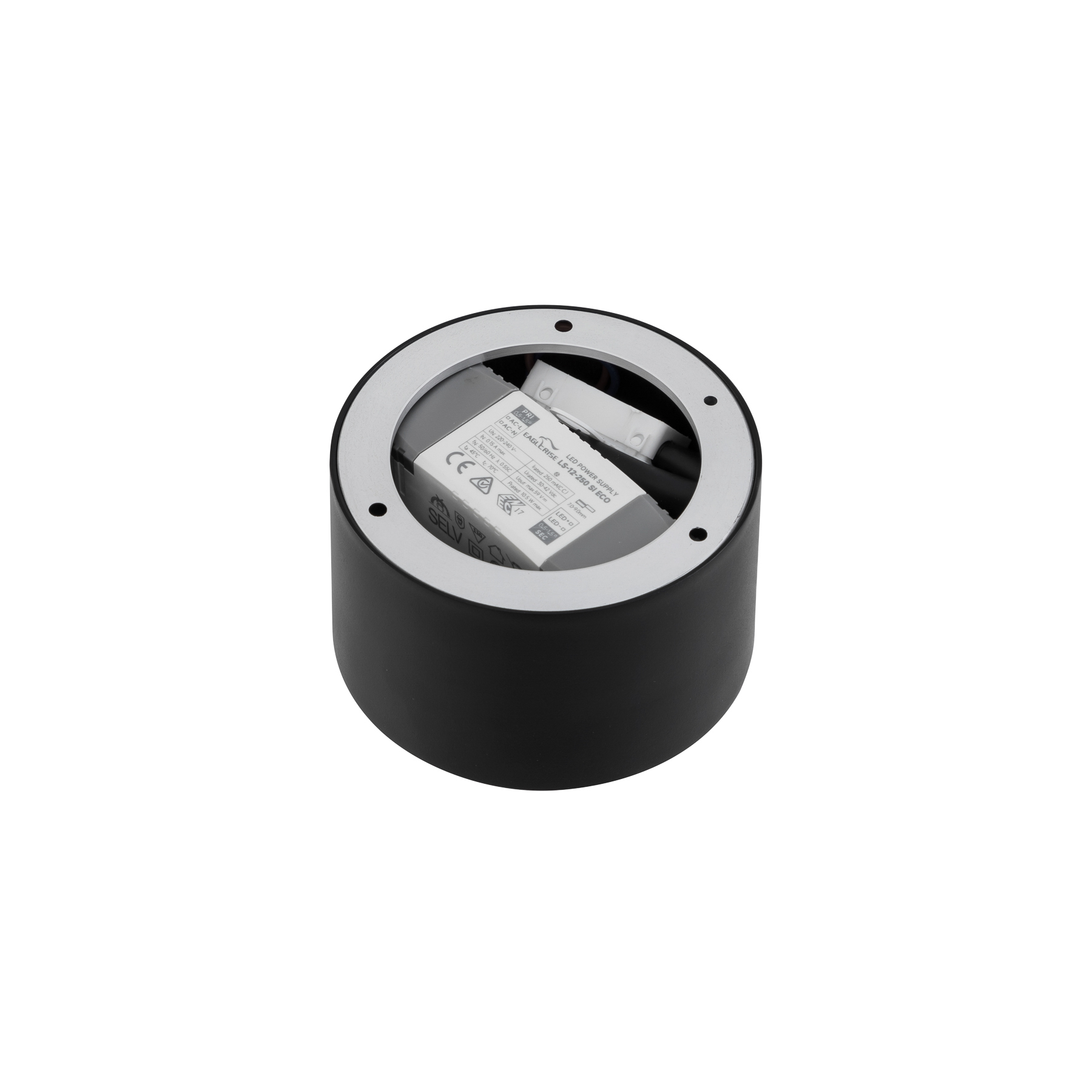 Lindby spot LED Nivoria, 11 x6,5cm, noir sable, set de 4 pièces