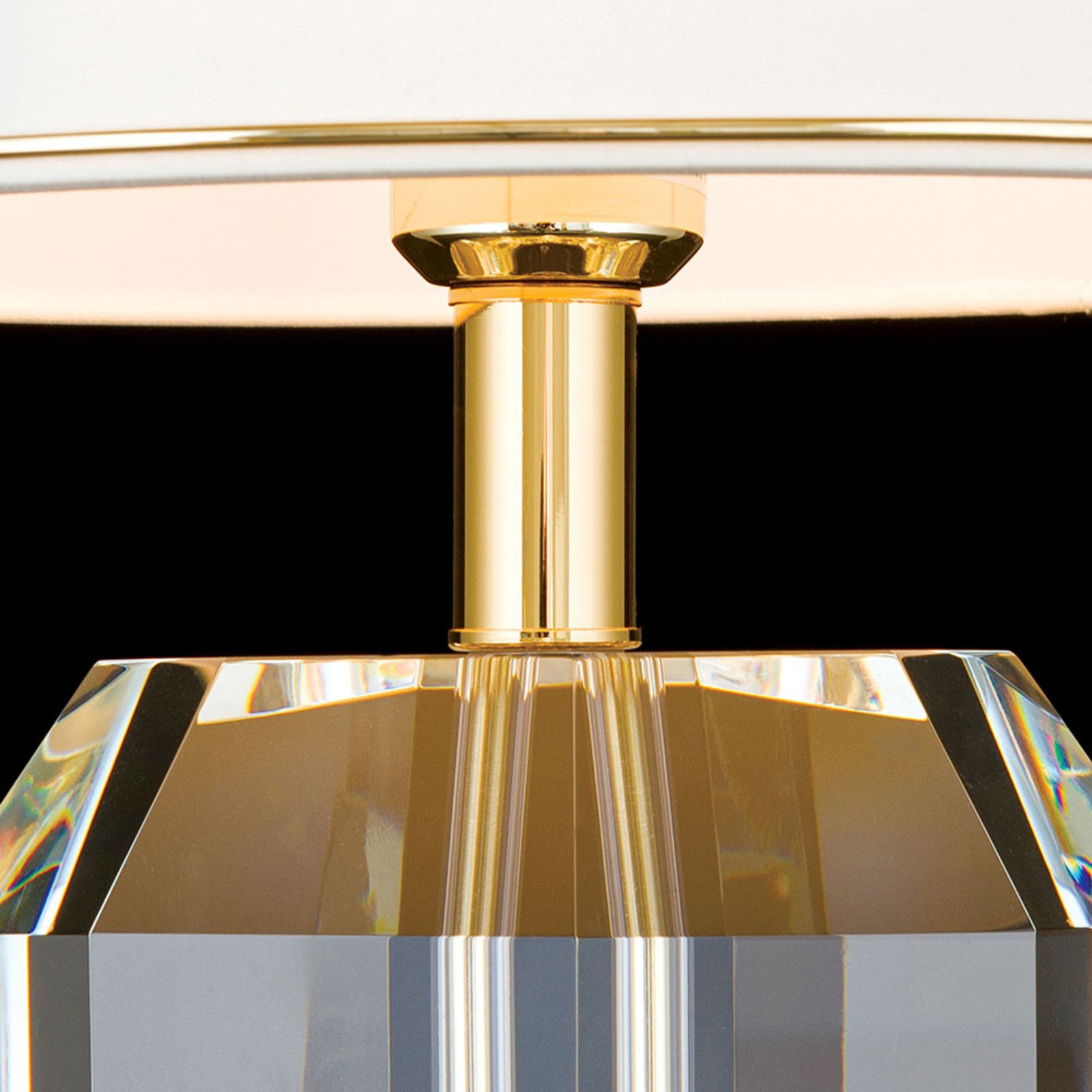 Lampa stołowa Alexis z kryształem złota/kremowa