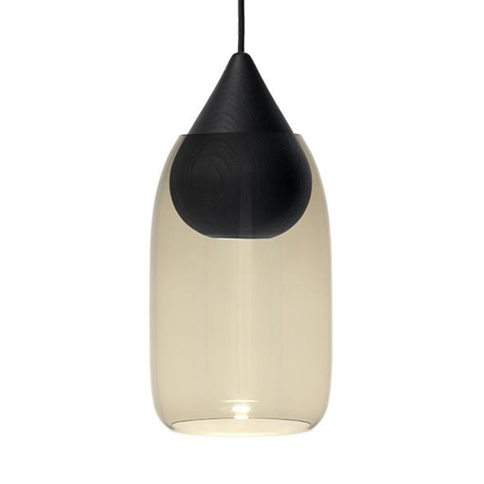 Mater Liuku Drop hanglamp hout zwart glas
