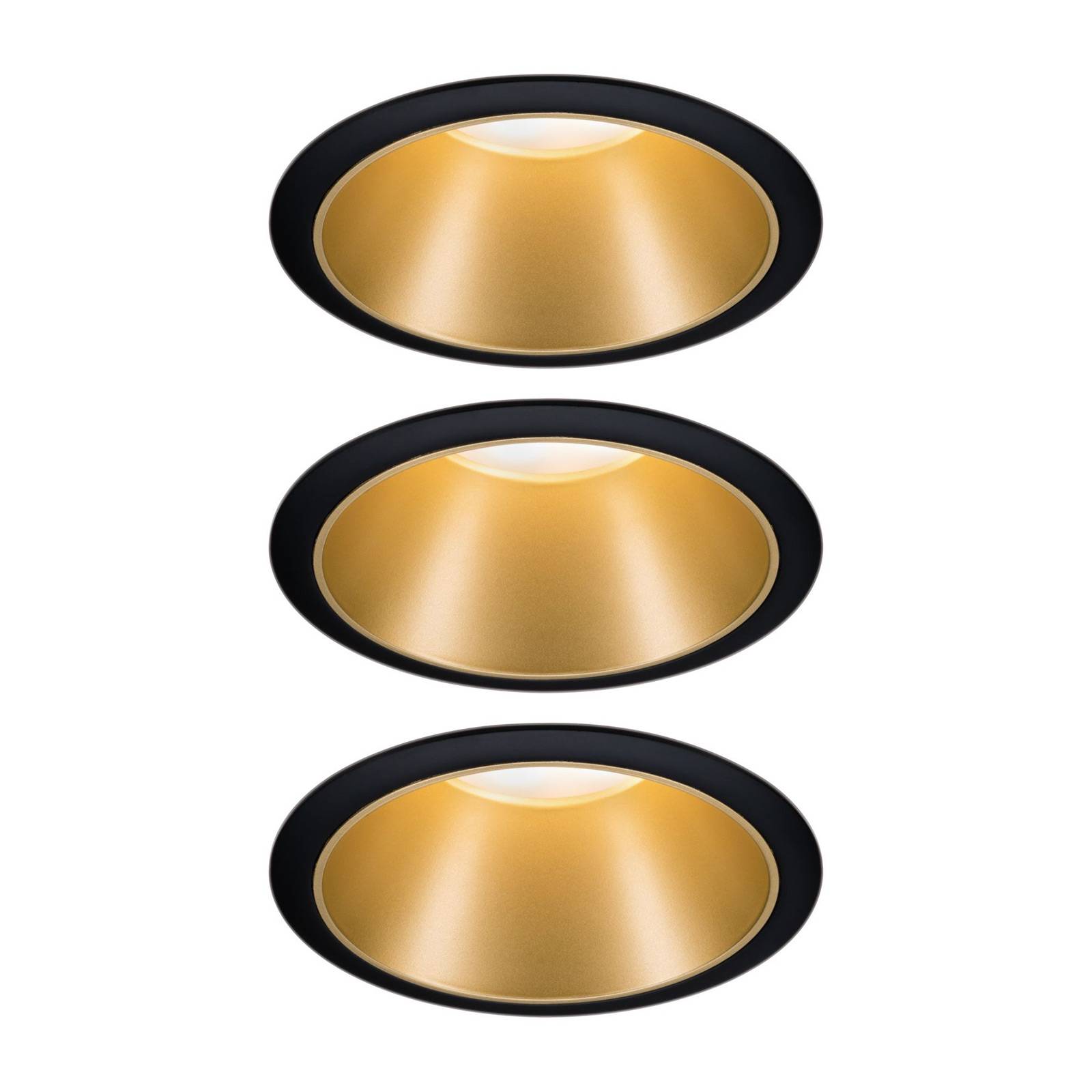Paulmann Paulmann Cole LED spotlight, zlato-černý, 3ks