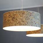 LeuchtNatur Discus Hängelampe Almheu/Blüten weiß