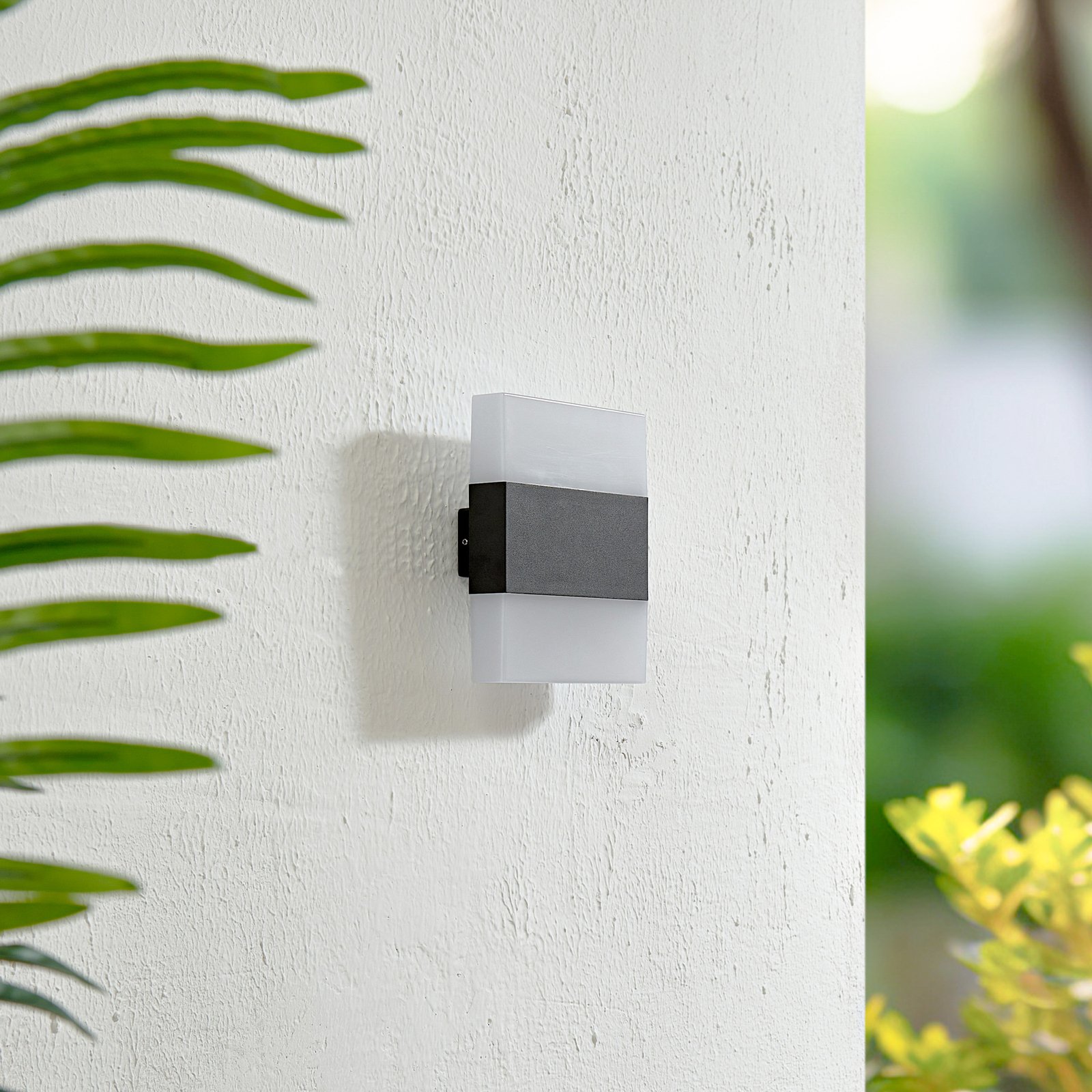 Lindby LED outdoor wall light Branor, aluminium, dark grey, IP54