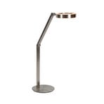 LED tafellamp Ringlux, staalkleurig, metaal, 2.700 K, dimmer