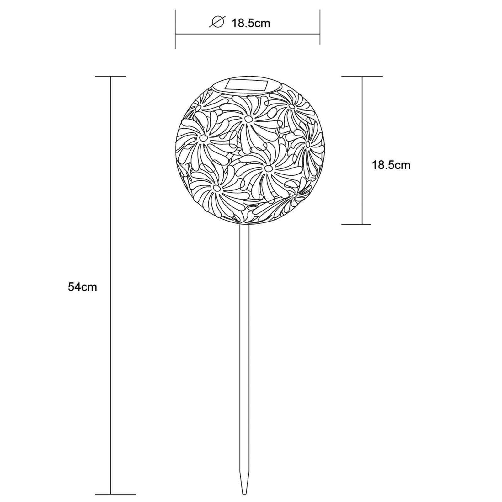 LED-Solarleuchte 33632 mit Metallkugel