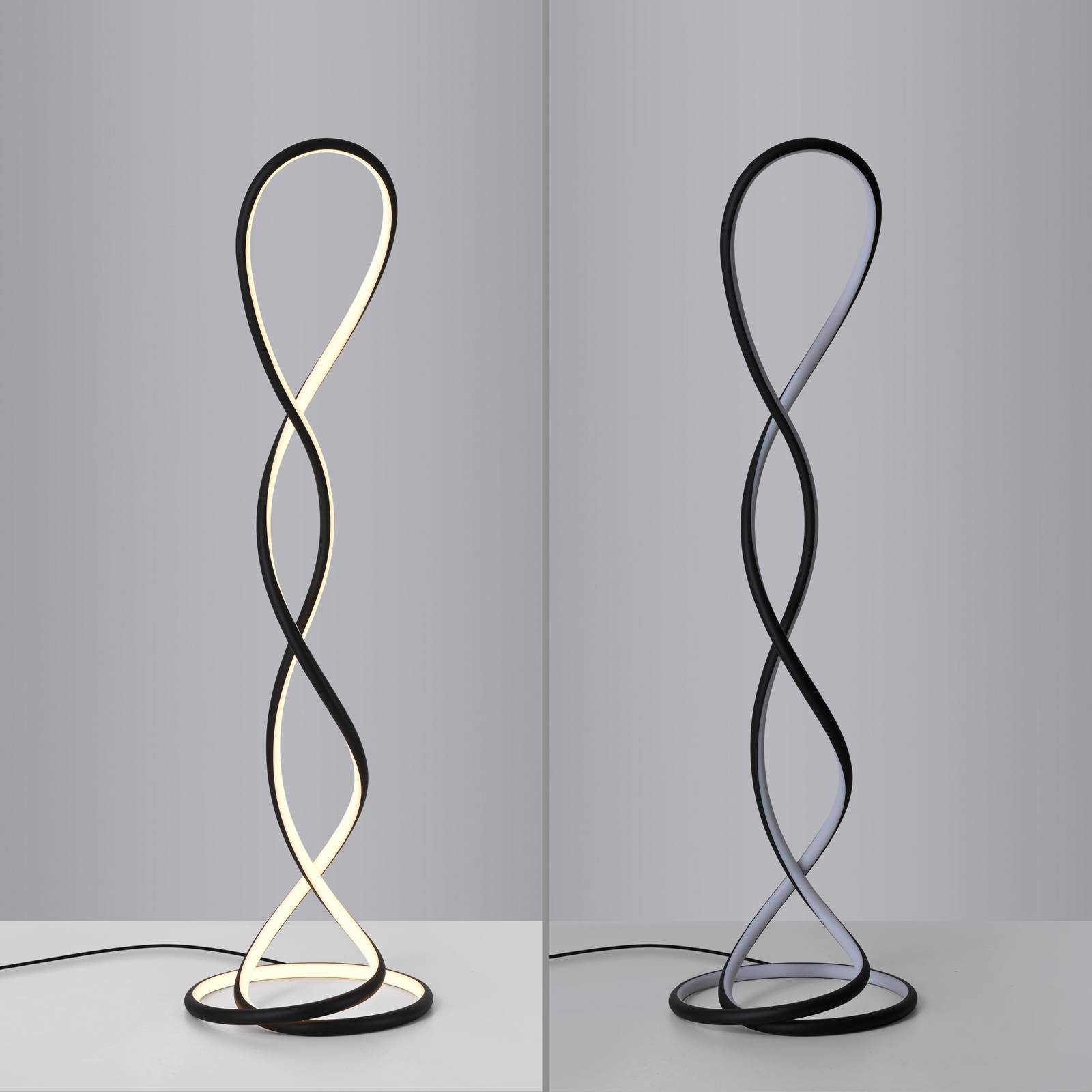 Lampa stojąca LED Paul Neuhaus Twist, czarna, wysokość 143 cm