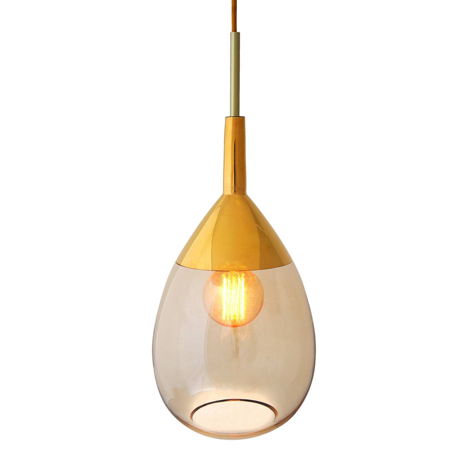 EBB & FLOW Lute M hanglamp goud goud-rook