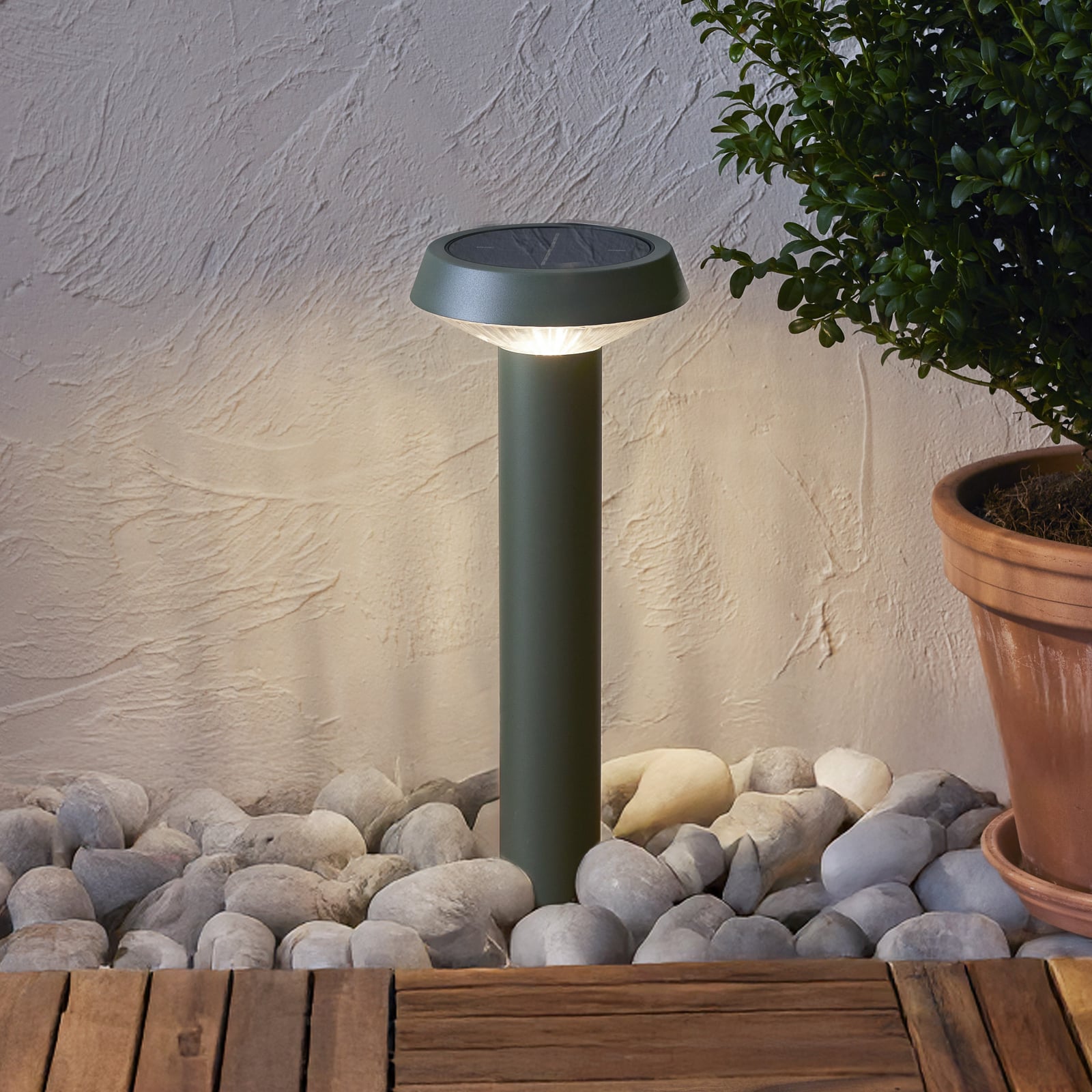 LED grondspies lamp Casa, groen, hoogte 45 cm