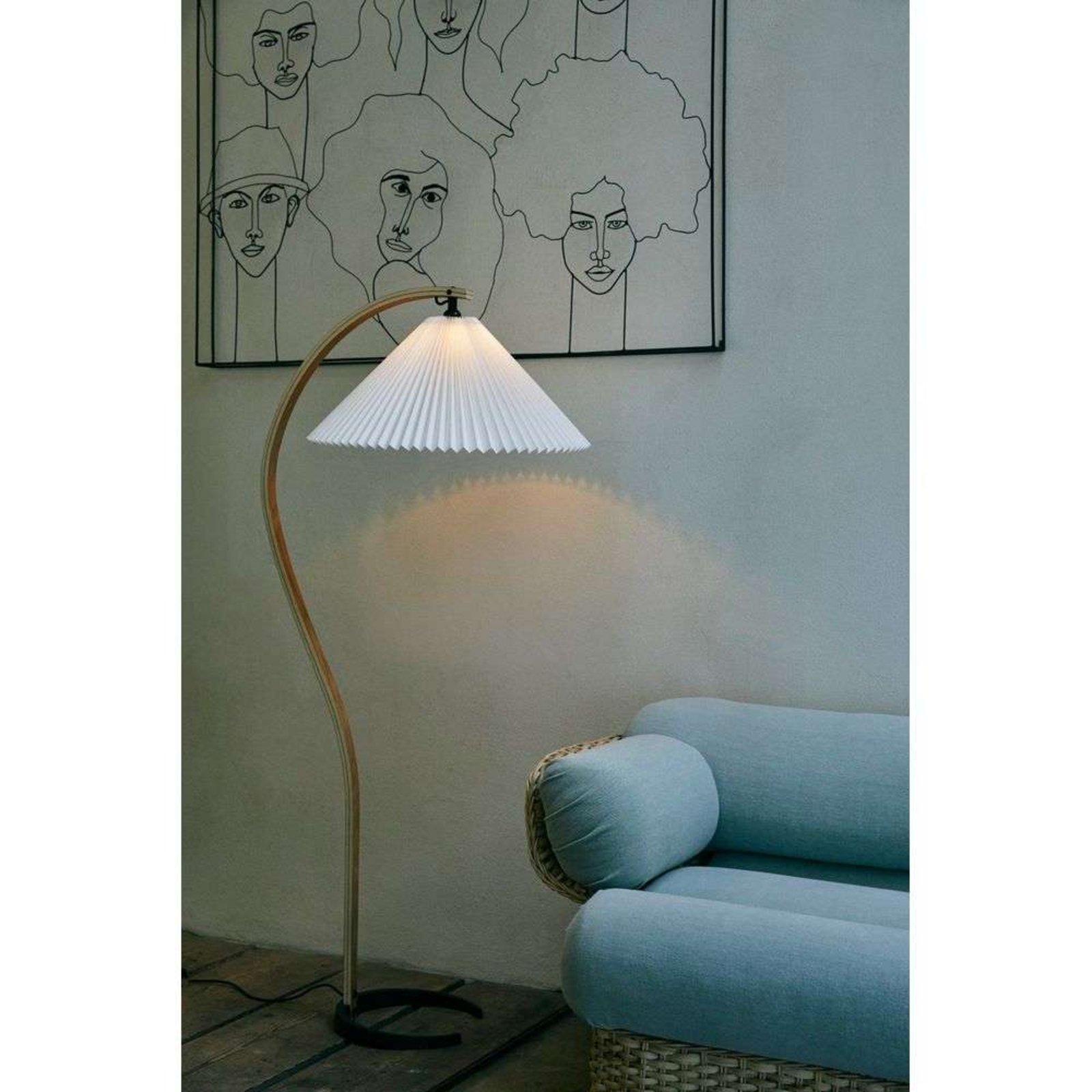 Timberline Lampadar White/Oak/Birch - GUBI