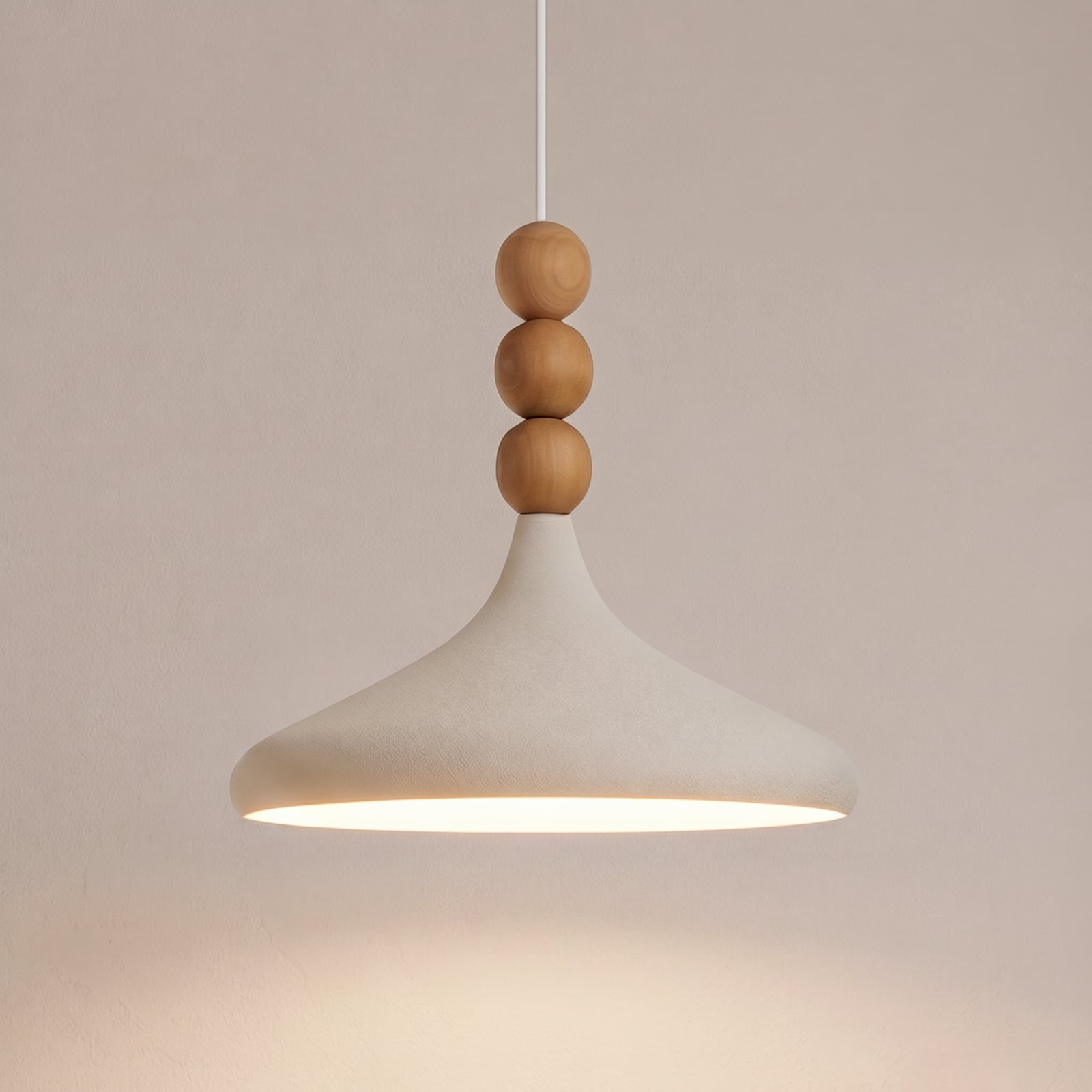 Hängeleuchte Eysan, beige, Ø 35 cm, Metall, E27