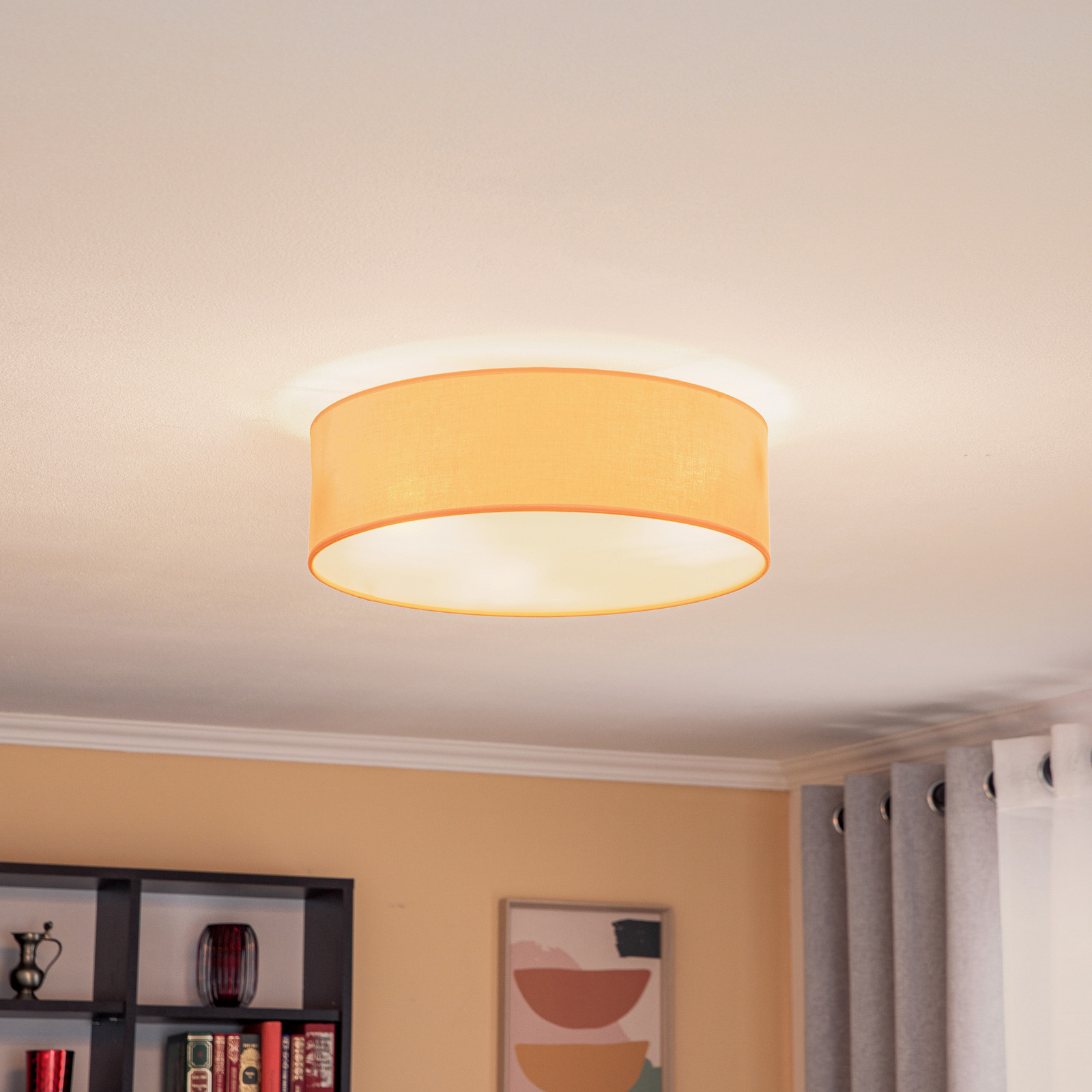 Euluna pătură cu role nuanță de țesătură portocalie Ø 40 cm - Camera de zi / sufragerie - modern - portocaliu - Țesătură / Textil