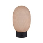 LED rechargeable table lamp Facette, amber, USB, glass
