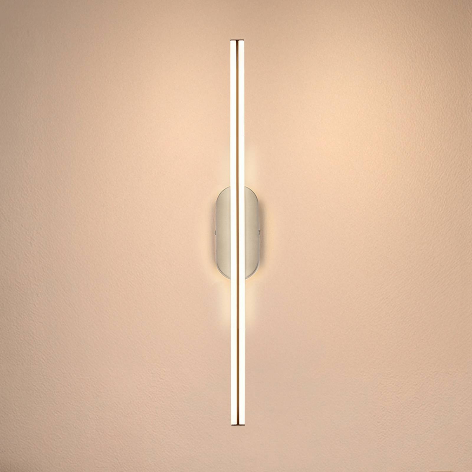 Kinkiet LED „Ruth”, jasnoszary/brązowy, wysokość 60 cm, 3 000 K