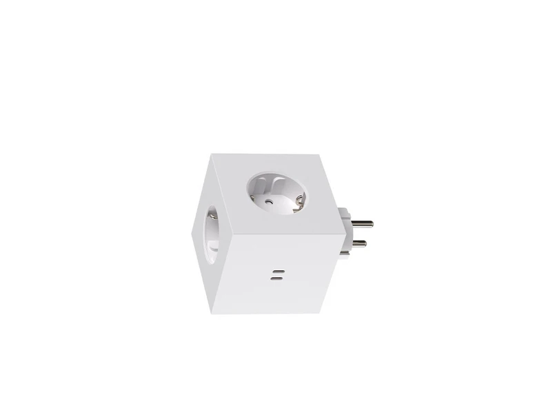 AVOLT - Square 2 Socket Extender w/30W Dual USB-C ML Edition Opal White