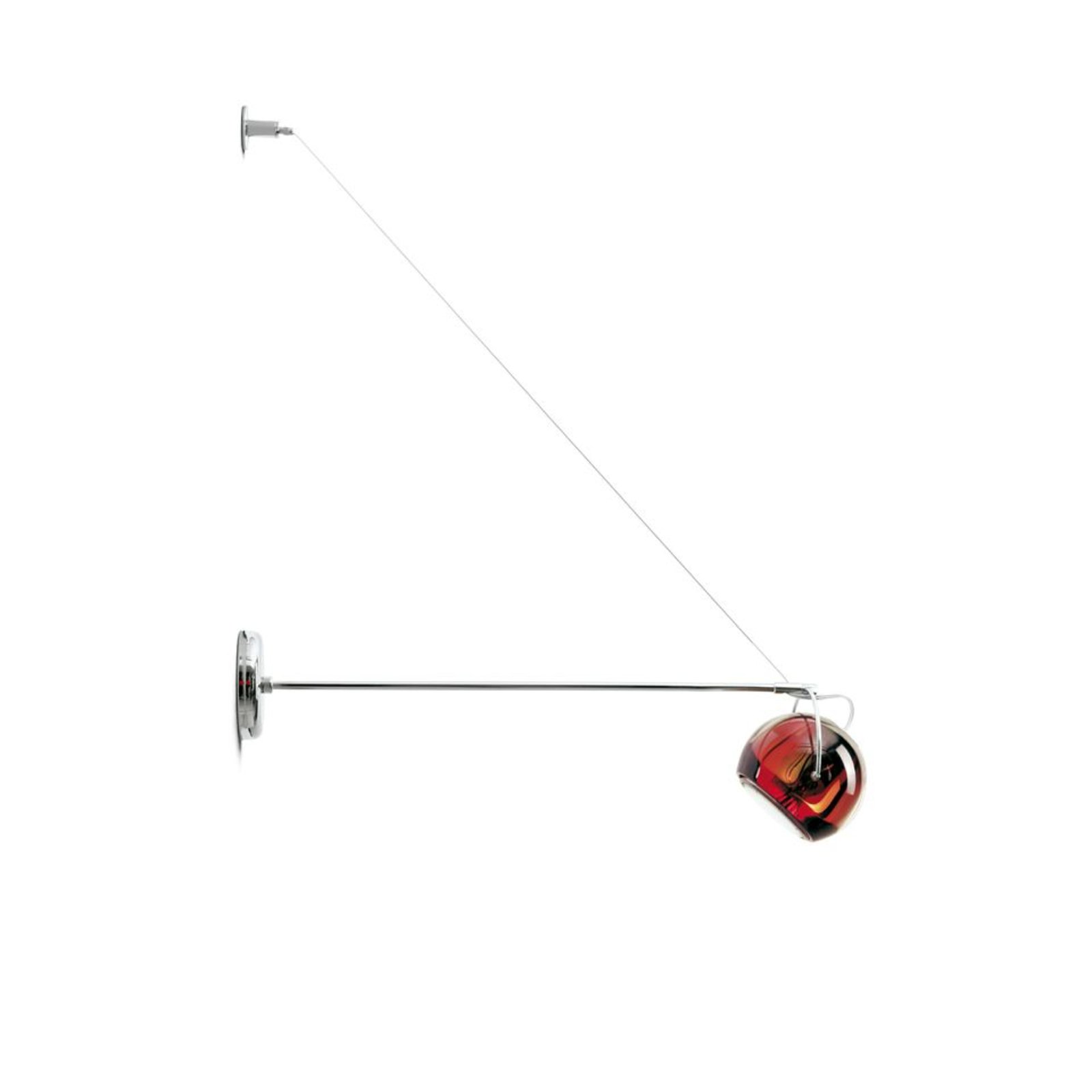 Beluga Aplică de Perete cu Suspension Arm Red - Fabbian