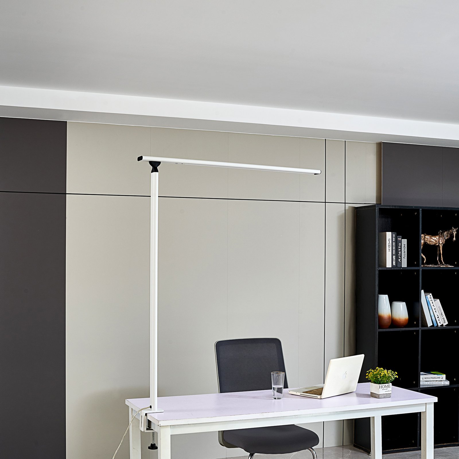 Prios Zyair LED-Büro-Klemmleuchte weiß