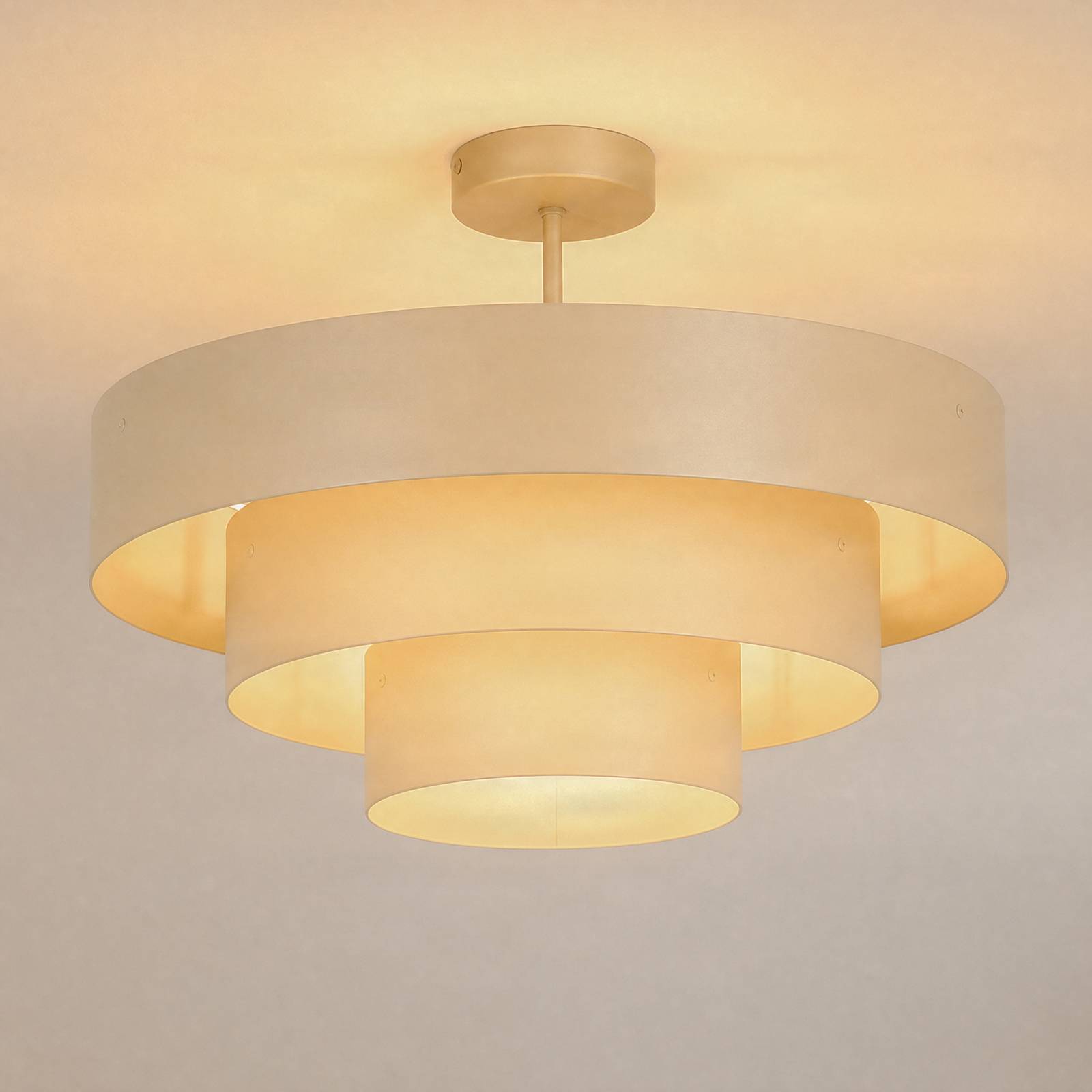 Lampa sufitowa Trio, szaro-beżowa, metalowa