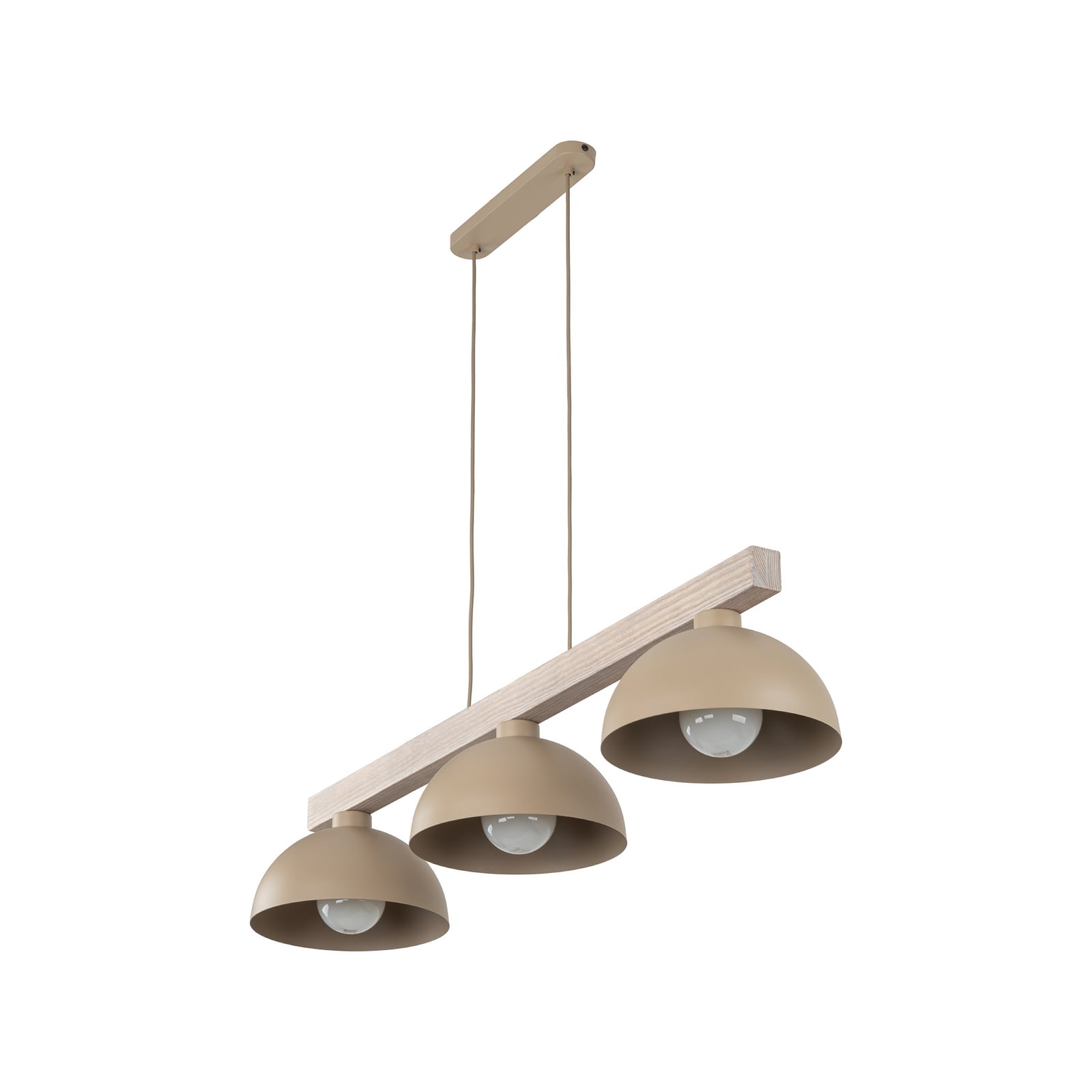 Závěsné světlo Oslo, písková barva, 3 žárovky, délka 118 cm, E27