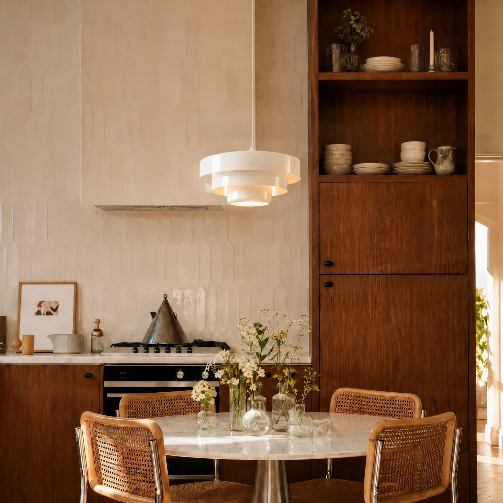 Żyrandol Lindby Tivra, biała z połyskiem, Ø 35 cm, metal Żyrandol Lindby Tivra, biała z połyskiem, Ø 35 cm, metal