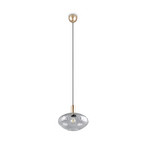 Hängelampe Emelie, 1-fl., goldfarben/klar, Metall, Glas, E27