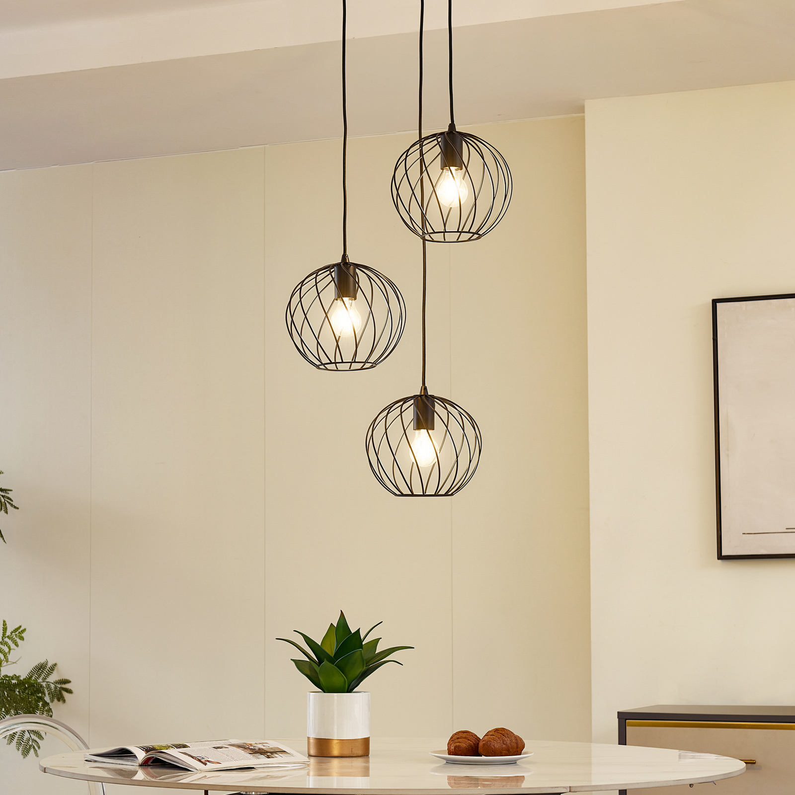 Danika Round Pendant Ø50 Black - Lindby