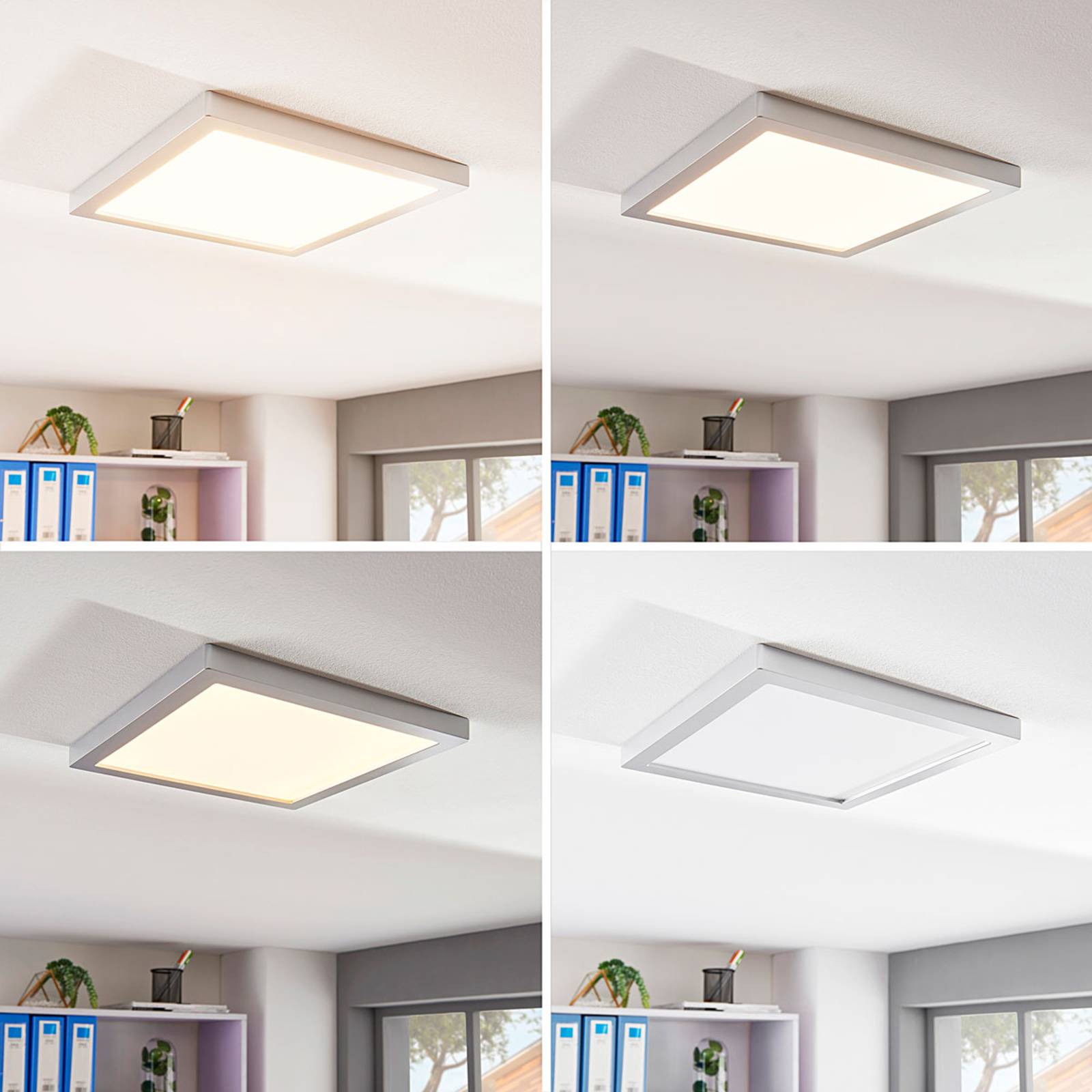 Photos - Chandelier / Lamp Arcchio Solvie LED ceiling light, silver, angular, 30 x 30 cm 