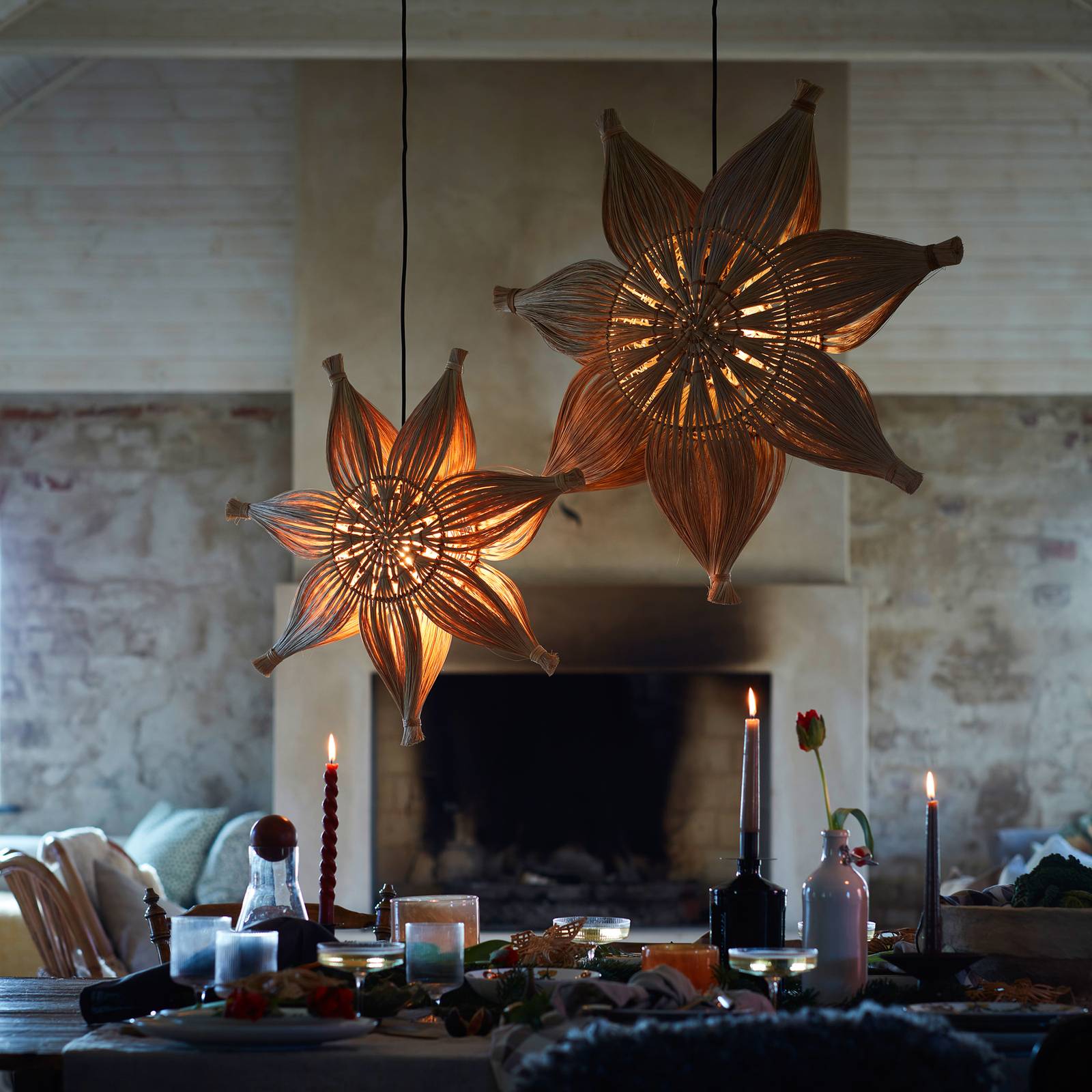 Pr home agnes dekoratív csillag természetes szálból készült függő ø78 cm