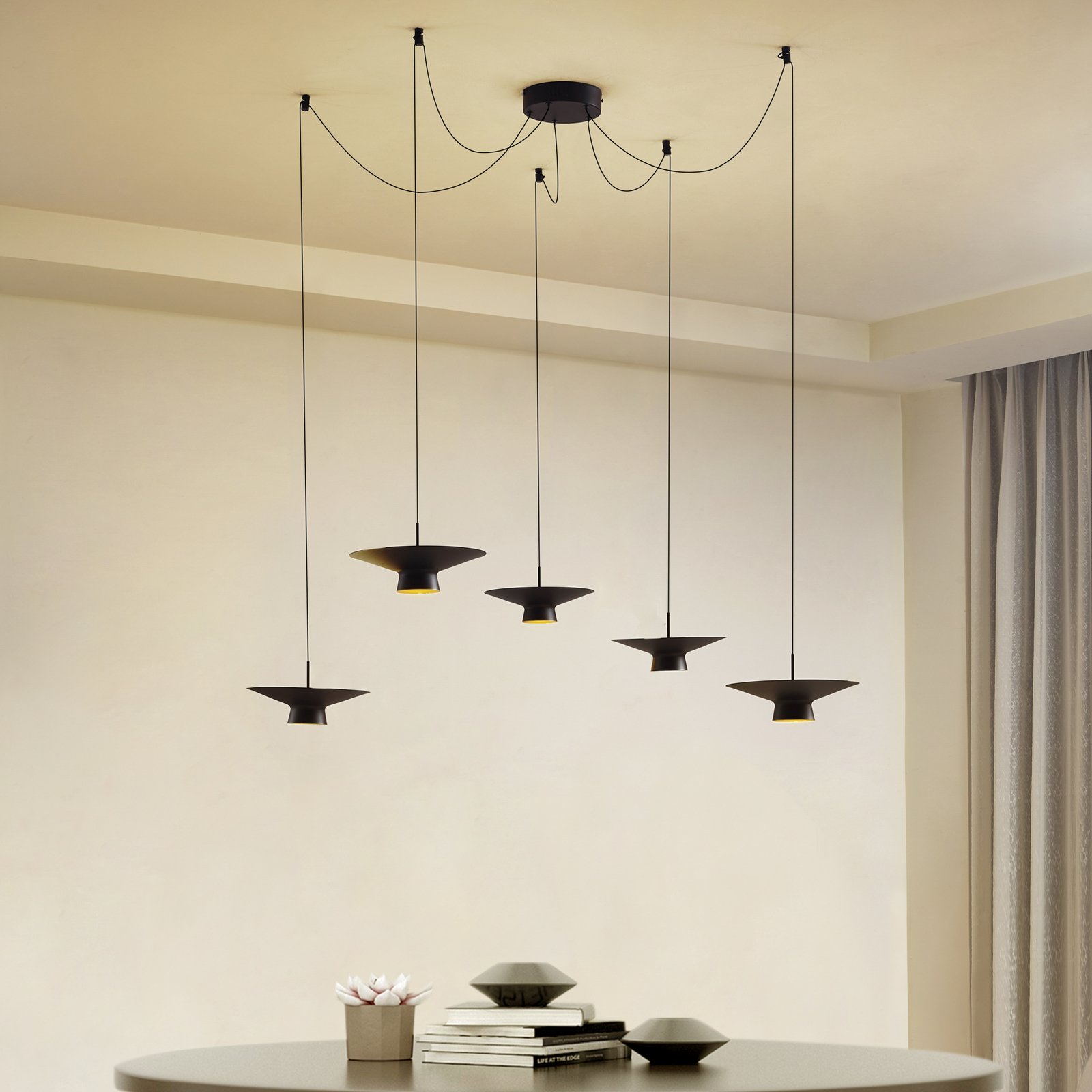 Norvind Żyrandol LED Ø 100 cm 10-punktowa czarny metal - Lindby