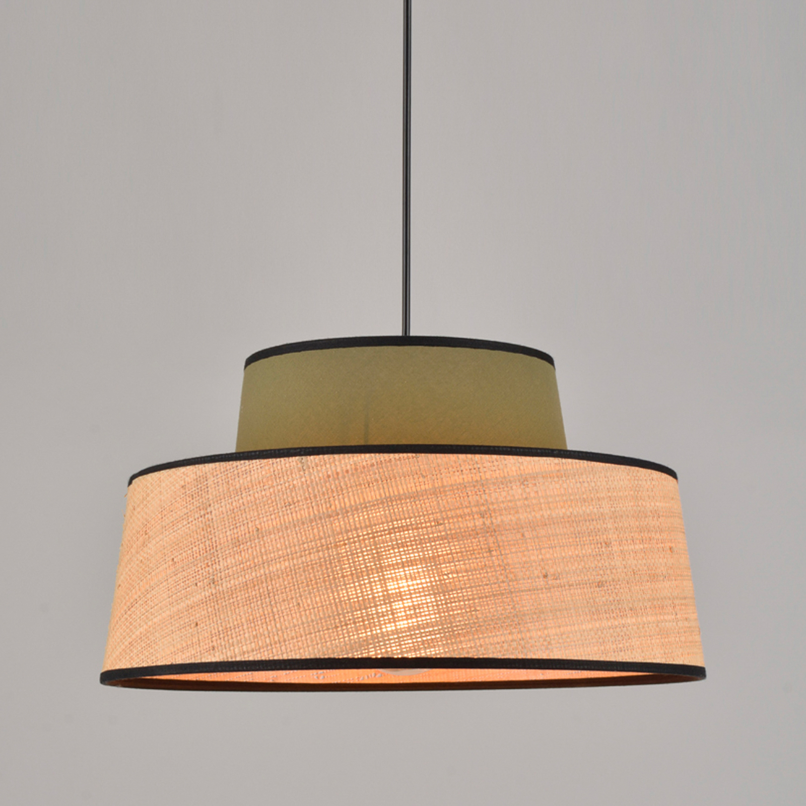 Mallorca viseća svjetiljka, kaki/prirodna, Ø 38 cm - Corep SAS Mallorca viseća svjetiljka, kaki/prirodna, Ø 38 cm - Corep SAS