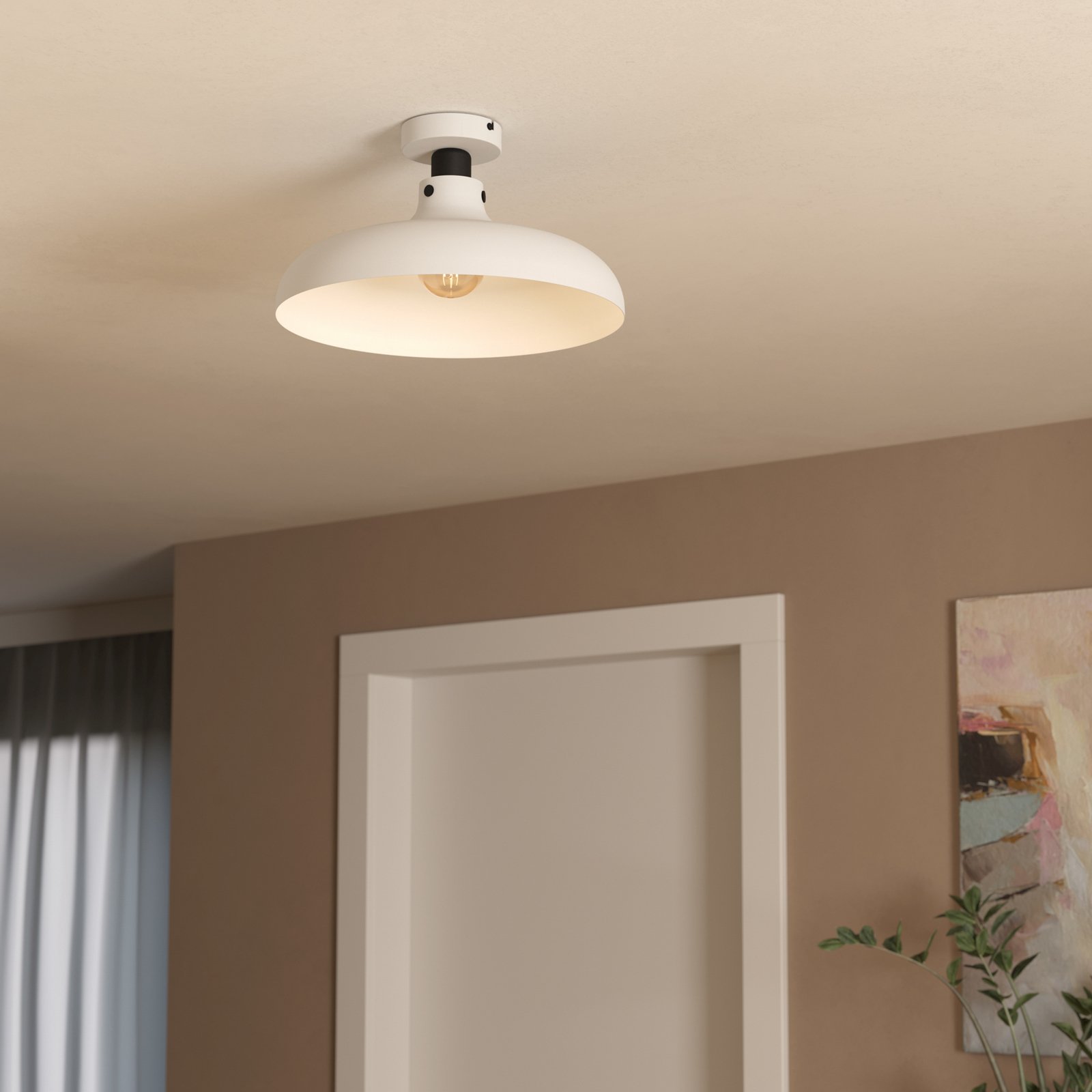 Matlock loftlampe, Ø 38 cm, grå/sort