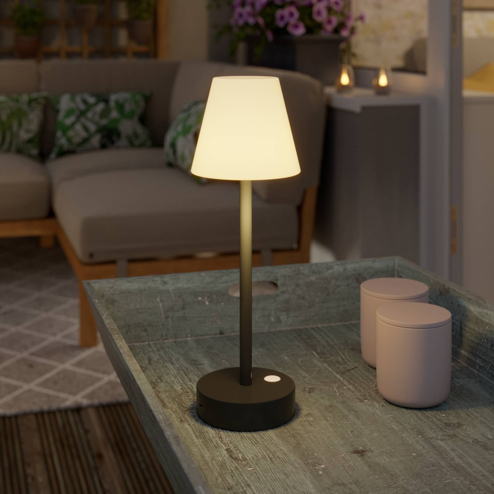 E-shop Newgarden Lola Slim LED lampa batéria, antracit