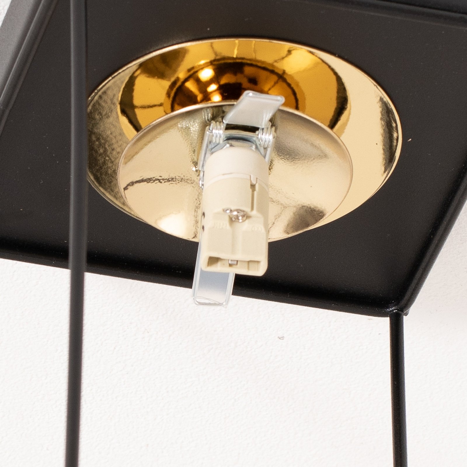 Deckenleuchte Aroma, 1-flammig, schwarz/weiß/gold, Stahl