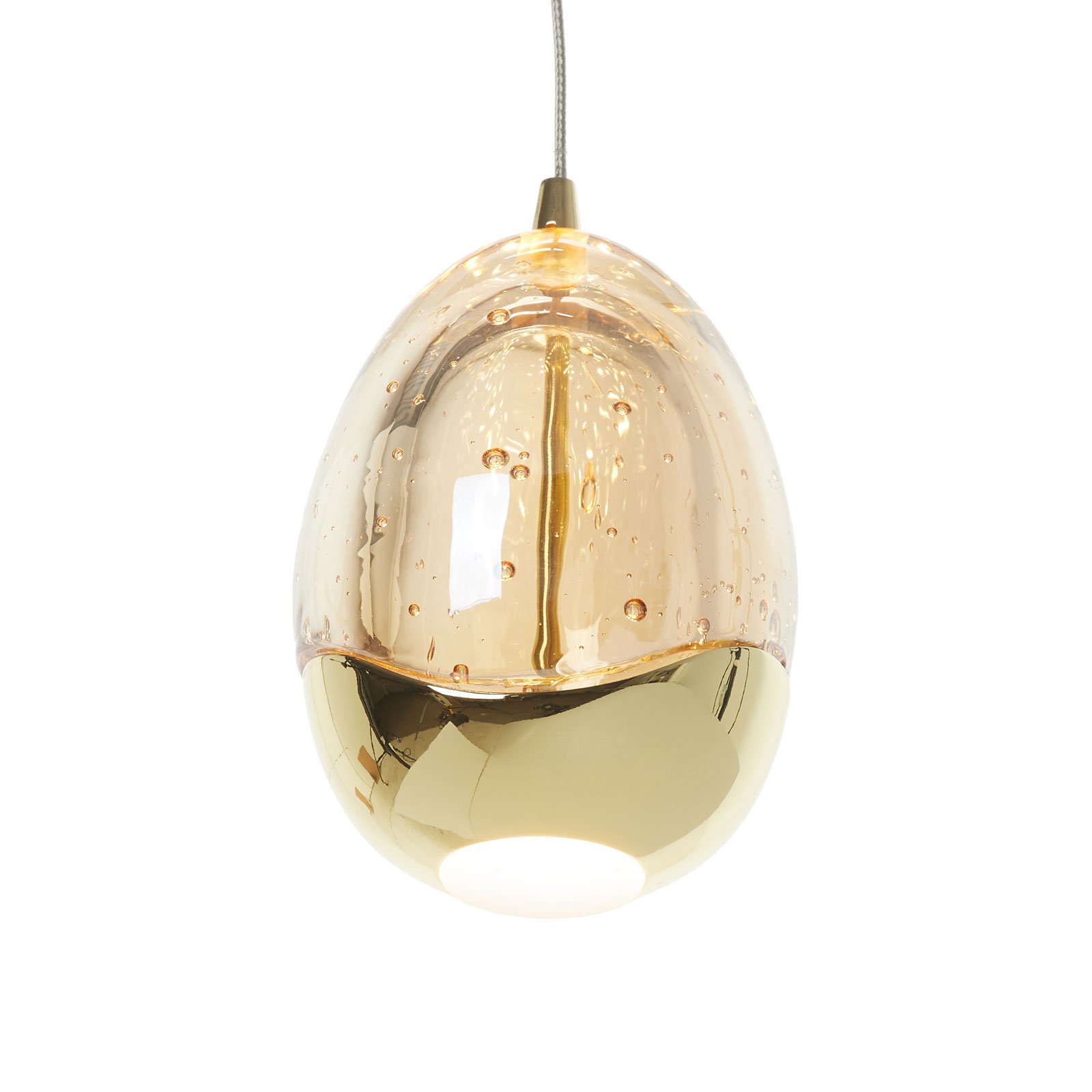 LED pendant light Rocio, 5-bulb in gold