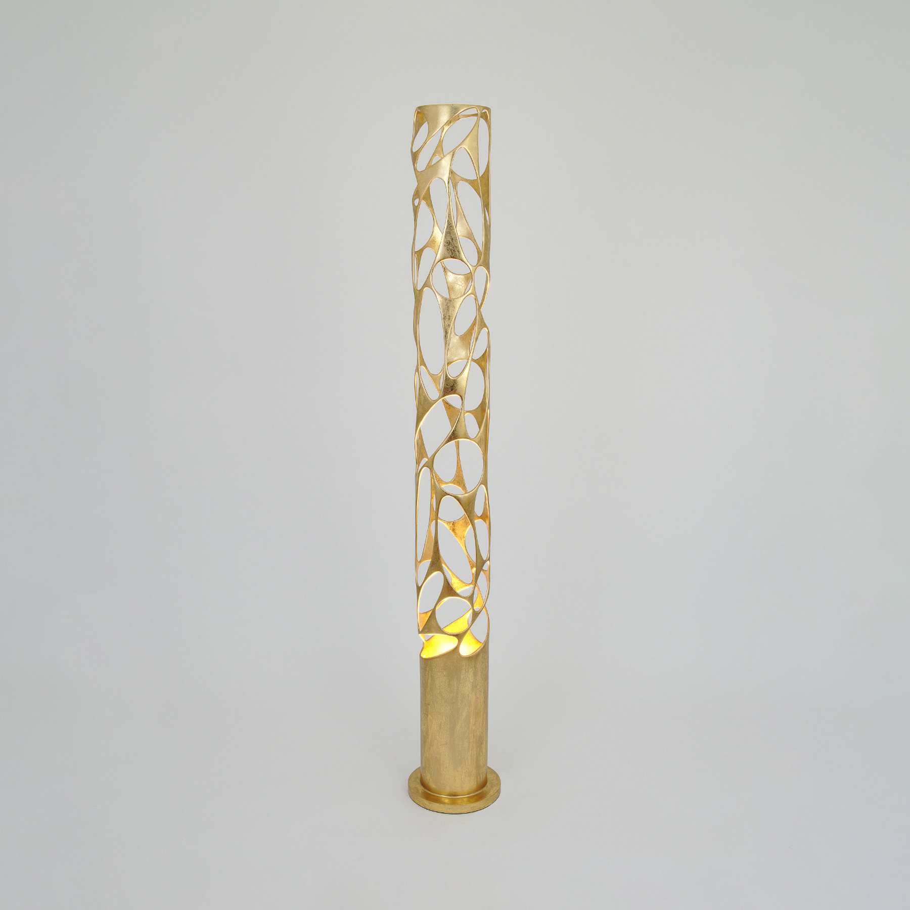Vloerlamp Talismano, goudkleurig, hoogte 176 cm, ijzer
