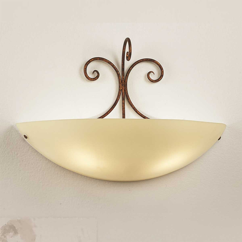 Vegglampe Federico av antikkbrunt metall