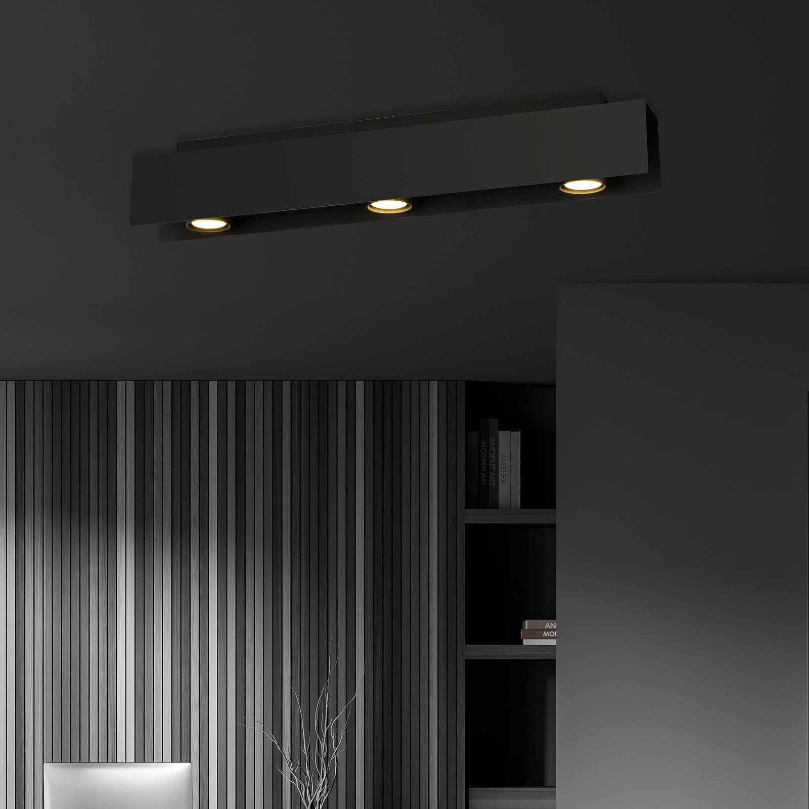Lampa sufitowa Kenno, czarna, 3-punktowa