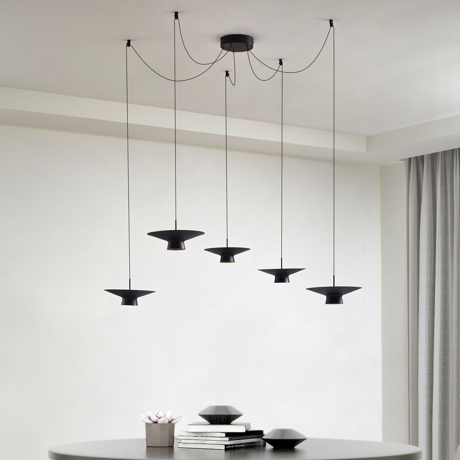 Norvind Żyrandol LED Ø 100 cm 10-punktowa czarny metal - Lindby