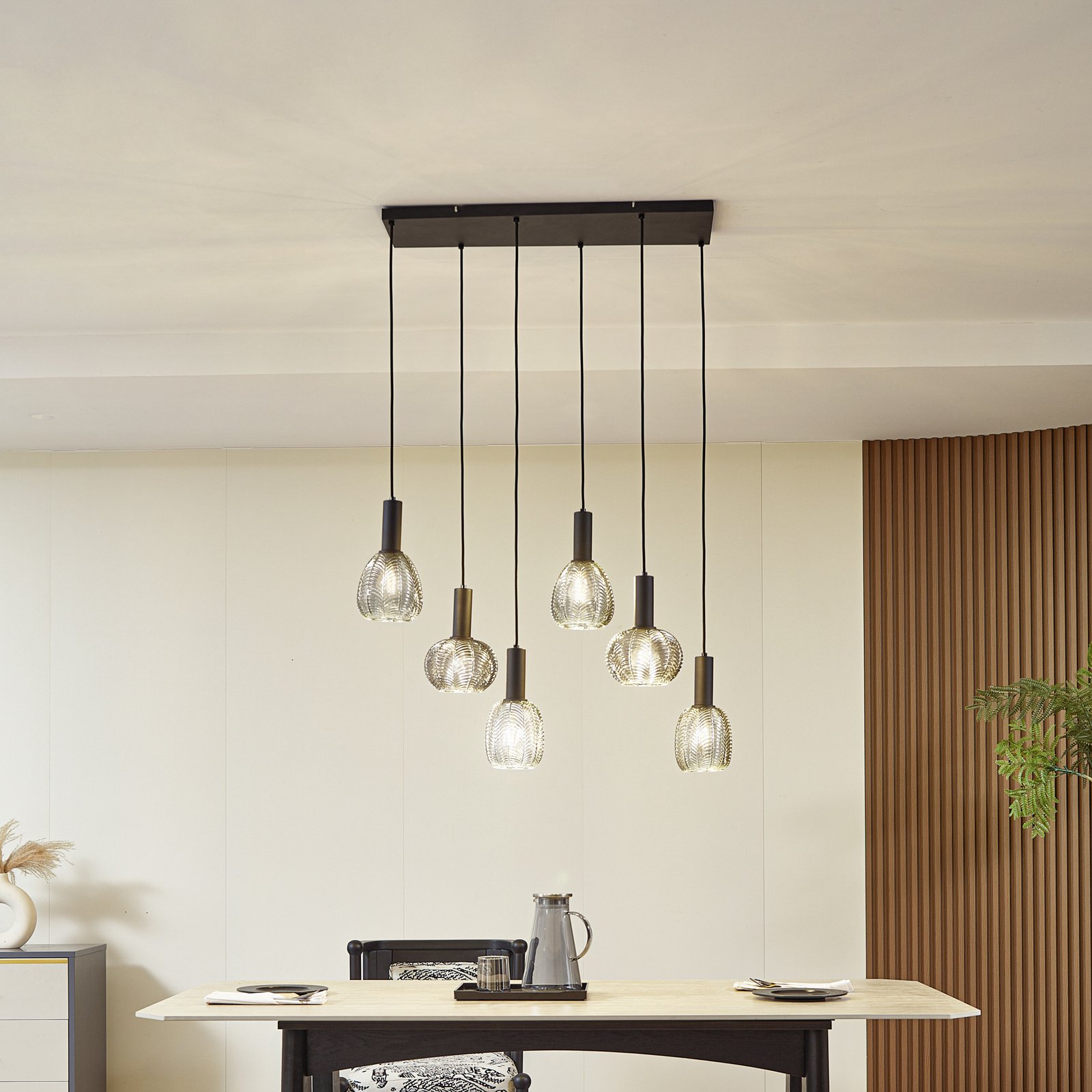 Tolli 6 Lampa Wisząca Szary/Czarny - Lindby
