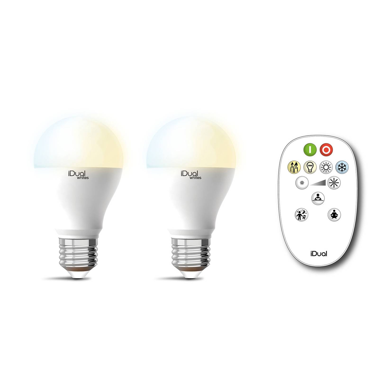 Wreed oud paneel iDual Whites E27 A60 10 W 2-pack, remote control | Lights.co.uk