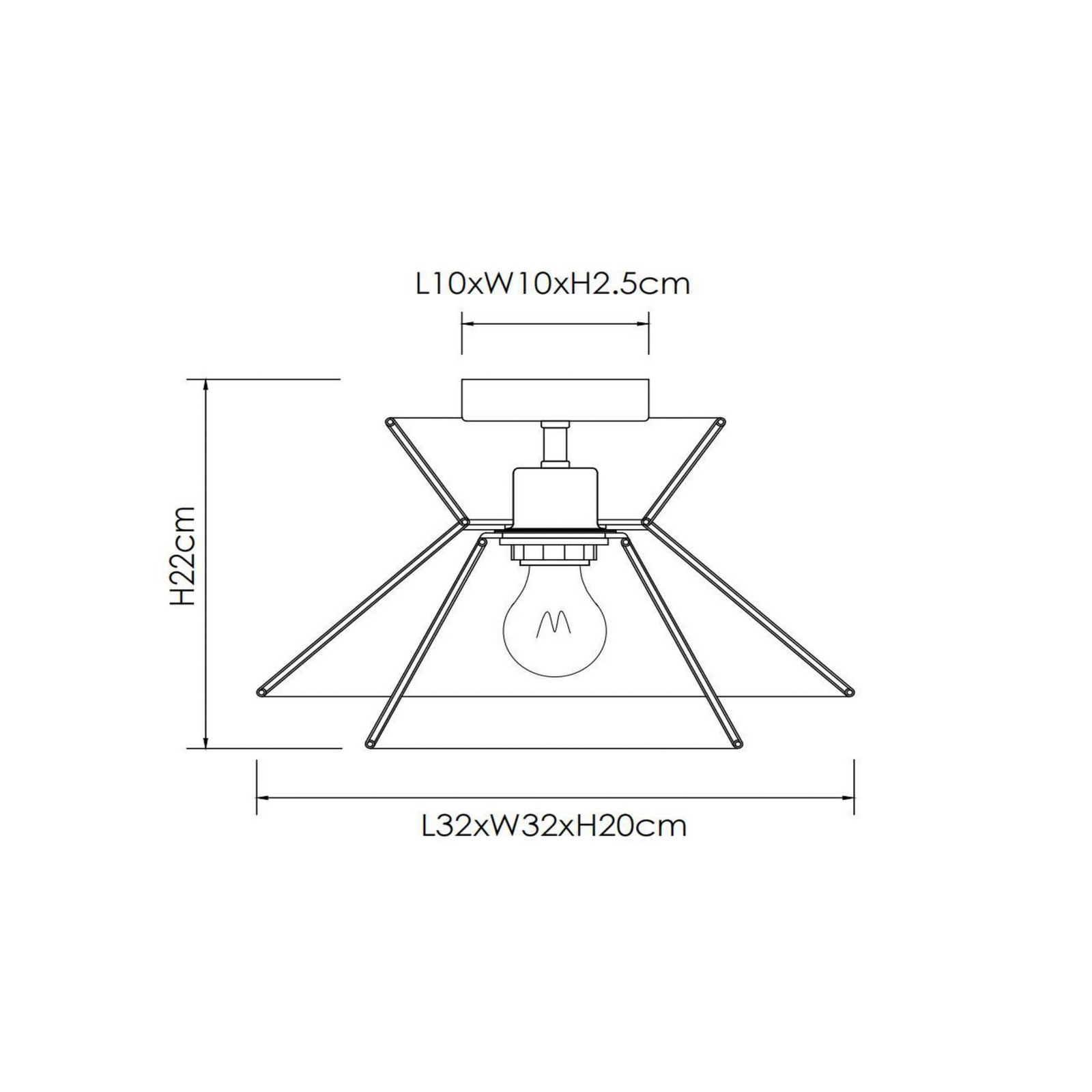 Taklampe Tasman, Ø 32 cm, naturfarget, papir