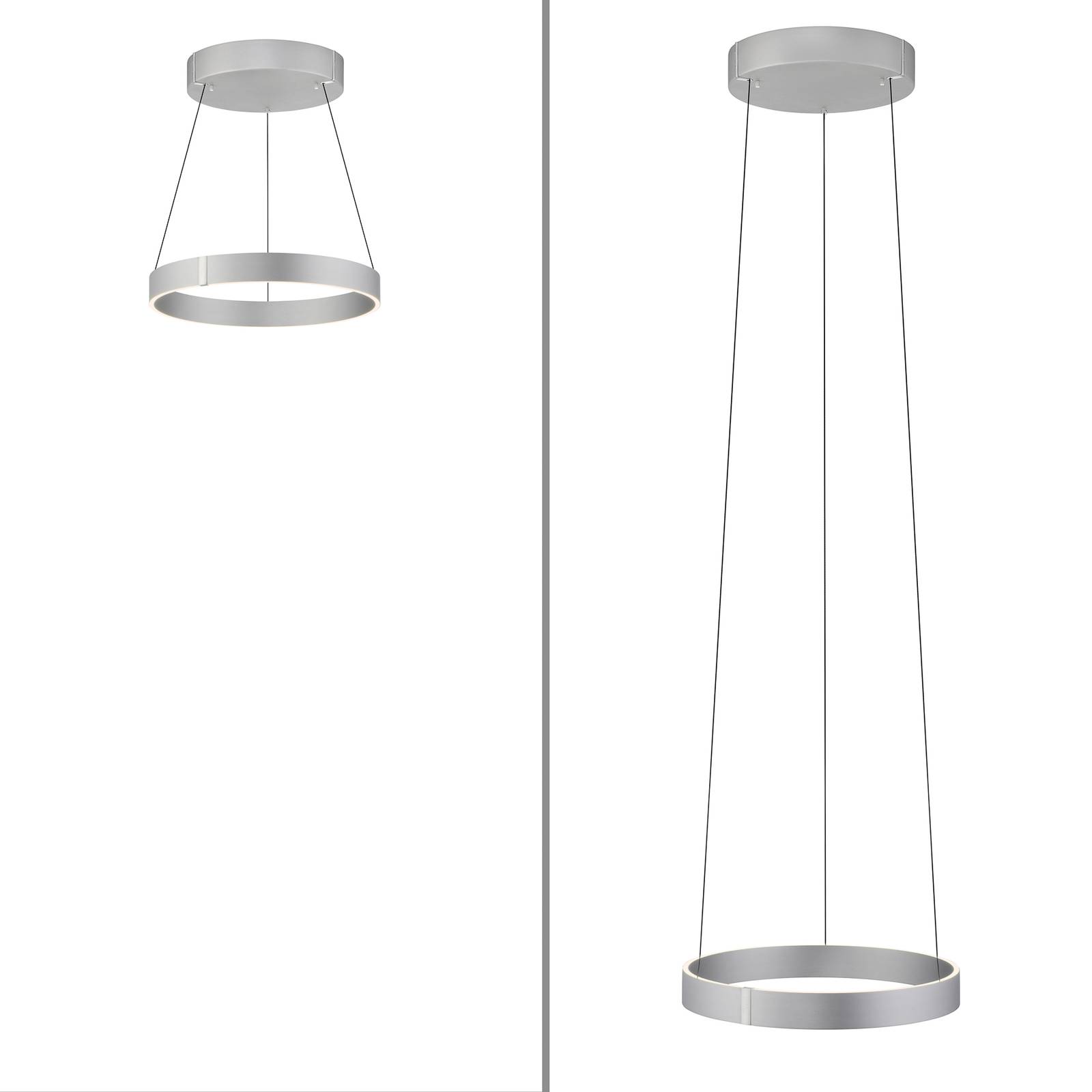 PURE lampa wisząca LED E-Clipse, aluminium Ø 50 cm metal CCT