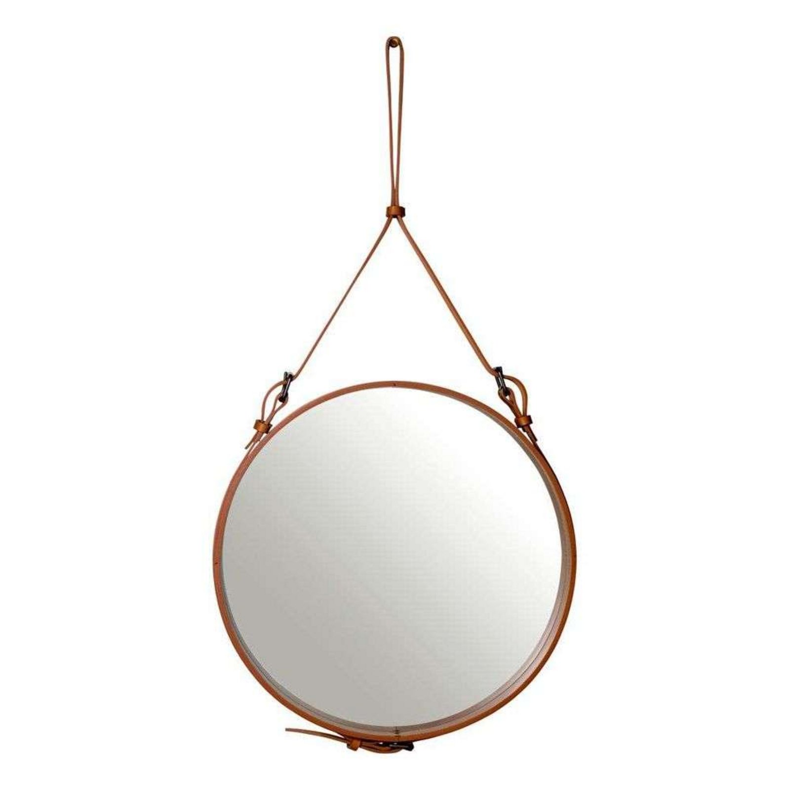 Adnet Wall Mirror Circular Ø58 Tan Leather - GUBI