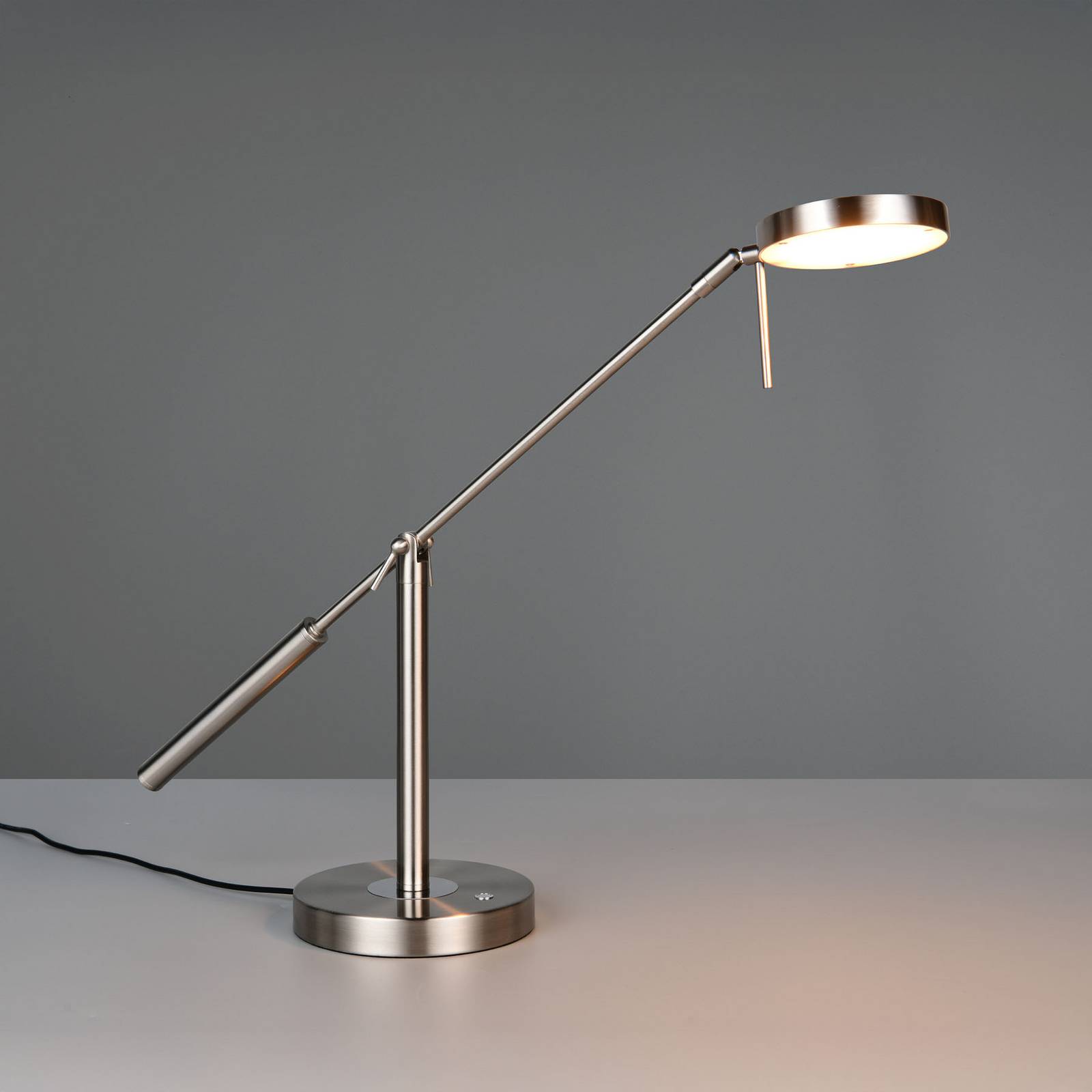 Trio Lighting Lampe à poser LED Monza, couleur nickel, hauteur 52 cm, métal
