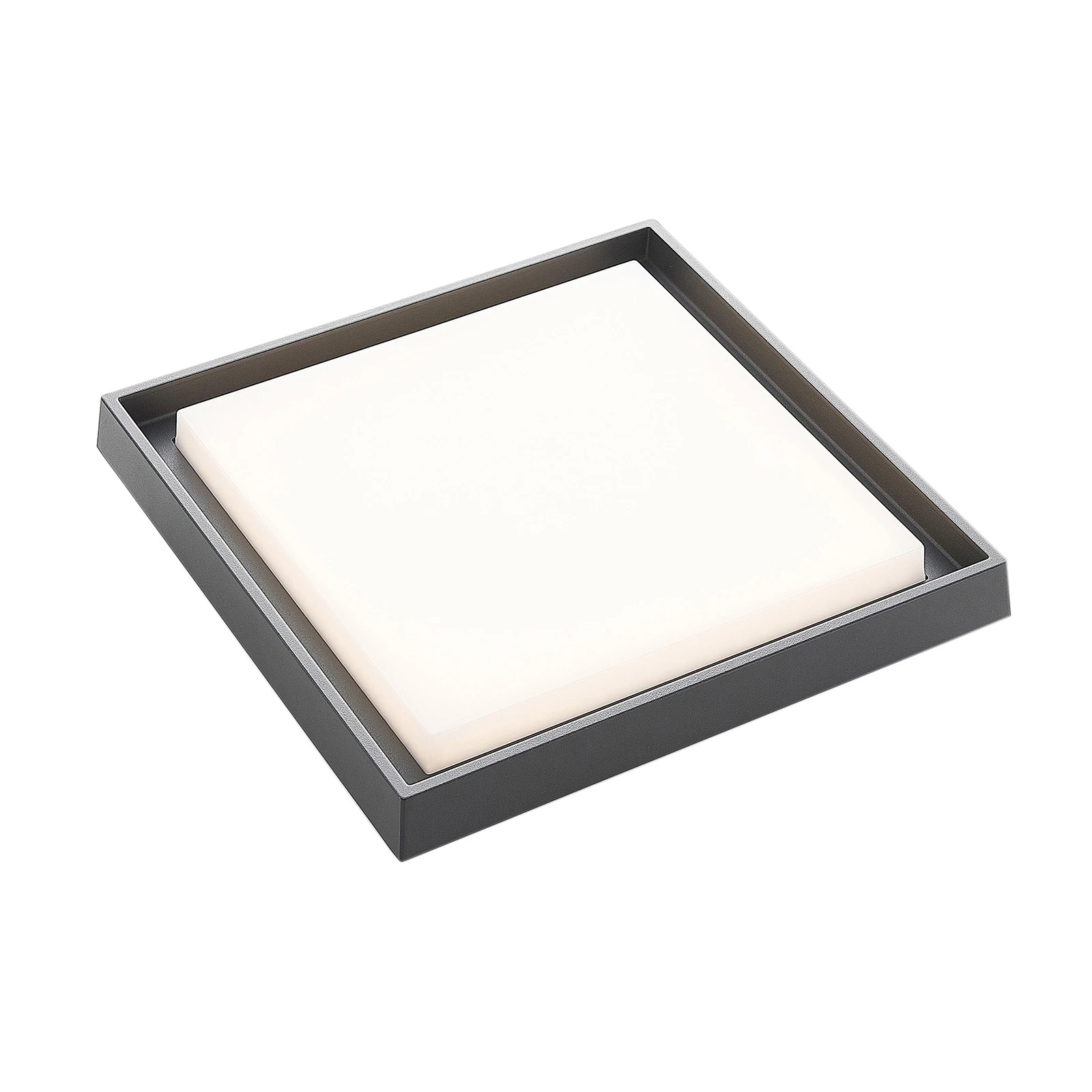 Lucande LED-Außendeckenleuchte Birta, dunkelgrau, IP54, 34cm