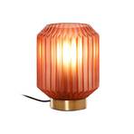 Beacon table lamp Clancy, pink glass shade, height 17 cm