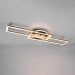 Twister LED ceiling lamp, rotatable, remote, brass