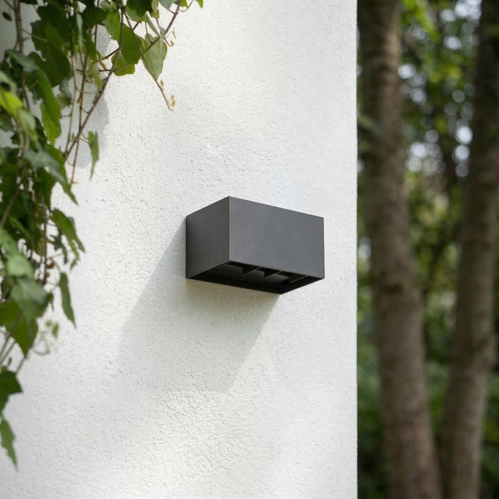 Lindby LED външна стенна лампа Nivar, черна, 4-крилна, 20 cm, IP54