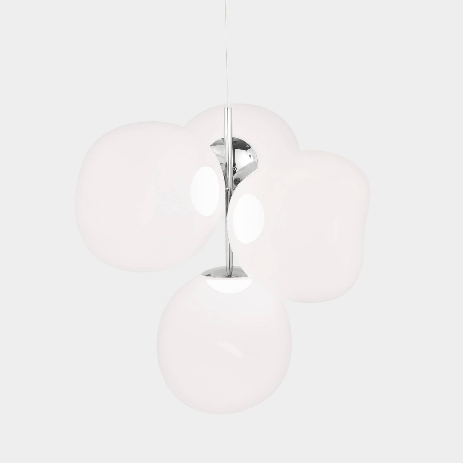 Tom Dixon LED-Kronleuchter Melt Chandelier opal/chromfarben